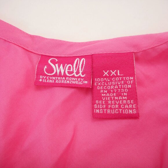 NWT Swell By Cynthia Rowley XXL Pink Babydoll Tank Top Embroidered Y2K Vintage - Picture 7 of 11